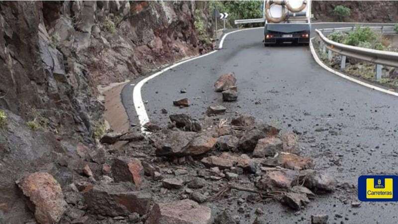 Desprendimiento de rocas en carreteras de la cumbre de Gran Canaria (GC-605, GC-606, GC-210 y GC-200)/TA.